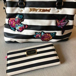 betsy Johnson purse and wallet